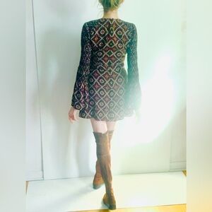 A.L.C Dress. Mini. Gorgeous Print. Flare Sleeves. Perfect Condition. 🤎